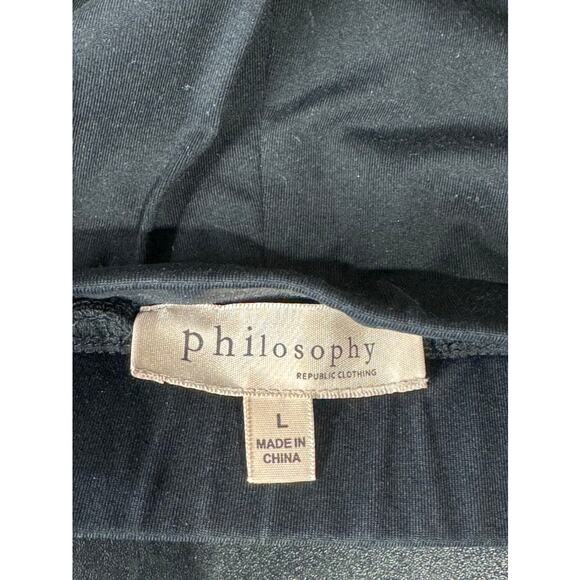 PHILOSOPHY REPUBLIC CLOTHING Women's Black Studded Trim Pull-On Mini Skirt SZ L - Picture 9 of 10